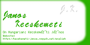 janos kecskemeti business card